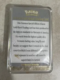 Pikachu Pokemon Card 23k Gold Plated Limited Edition Burger King 1999 Nintendo - Image 3