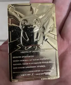 Pikachu Pokemon Card 23k Gold Plated Limited Edition Burger King 1999 Nintendo - Image 5