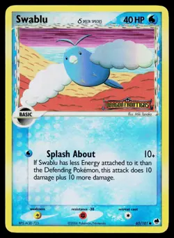 Swablu EX Dragon Frontiers 65/101 Reverse Holo Pokemon Card - Image 1