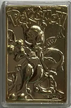 1999 Pokemon Burger King Nintendo 23 Karat Gold Plated Mewtwo Card No Ball NM+ - Image 1