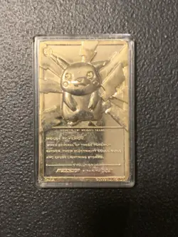 1999 Pokemon Burger King 23K Gold Plated Pokemon Card - Pikachu - Image 2