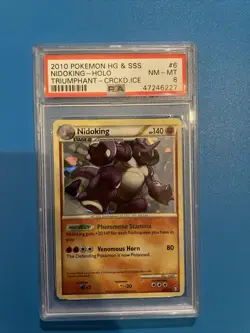 PSA 8 NM-MINT - Nidoking 6/102 (HGSS Triumphant) Holo Rare Pokemon Card - Image 1