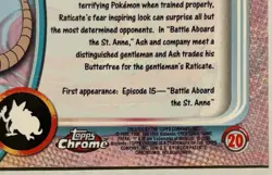 RATICATE #20, Series 1 - 2000, Topps TV Chrome Pokemon Card - Image 5