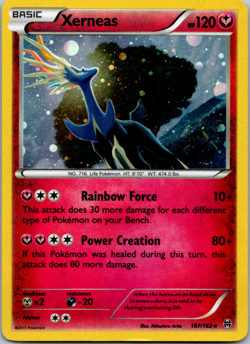 Pokemon TCG Xerneas XY BREAKthrough 107/162 Cosmos Holo Rare Card Near Mint - Image 1