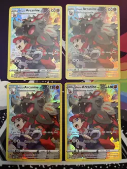 4x Hisuian Arcanine TG08/TG30 Lost Origin Ultra Rare Play Set NM Pokemon Cards - Image 1