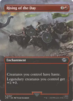 MTG Rising of the Day (Borderless) Normal NM Universes Beyond: The Lord of the R - Image 1