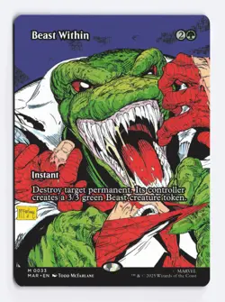 Beast Within (Borderless) 0033 (M) MTG Marvel's Spider-Man Eternal-Legal (MAR) - Image 1