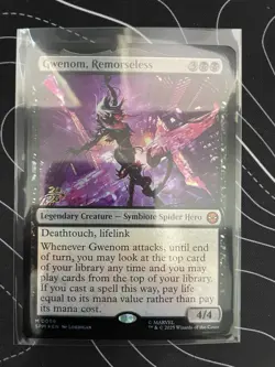 Prerelease FOIL GWENOM, REMORSELESS mtg Spider-Man Mythic PROMO - Image 1