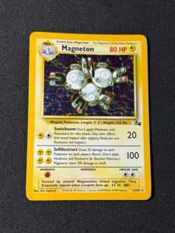 Pokemon Magneton 11/62 Holo Fossil Unlimited 1999 Played - Image 1
