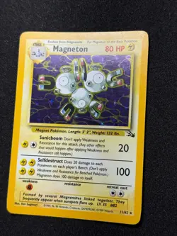 Pokemon Magneton 11/62 Holo Fossil Unlimited 1999 Played - Image 2