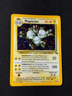 Pokemon Magneton 11/62 Holo Fossil Unlimited 1999 Played - Image 3