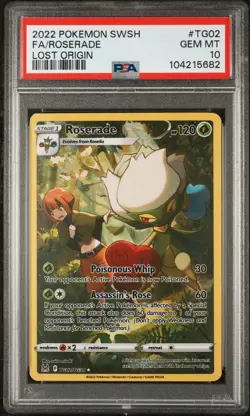 2022 POKEMON SWORD & SHIELD LOST ORIGIN #TG02 FULL ART/ROSERADE PSA 10 - Image 1