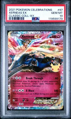 PSA 10 - 2021 POKEMON CELEBRATIONS CLASSIC COLLECTION 97 XERNEAS EX | COLL-XY - Image 1