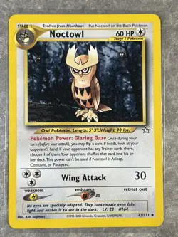 Noctowl 42/111 Pokemon TCG Vintage Neo Genesis Regular Non-Holo (Light Play) 2 - Image 1