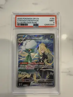 2025 Pokemon Cynthia's Roserade Illustration Rare PSA 9 Mint #184 - Image 1