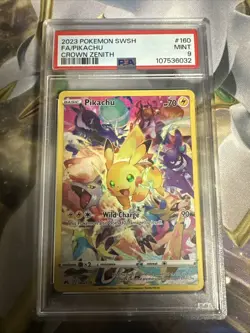 2023 Pokemon Crown Zenith FA Full Art Pikachu #160/159 Full Art PSA 9 Mint - Image 1