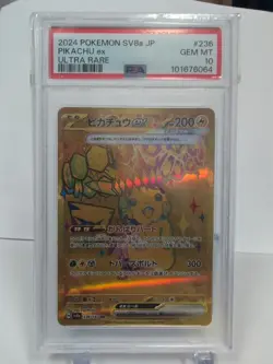 2024 Pokemon SV8a Japanese Pikachu ex Ultra Rare PSA 10 #236 - Image 1