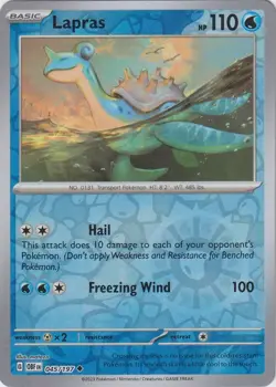 🔥Pokemon - Lapras - Reverse Holo - 045/197 - Obsidian Flames - (NM)🔥 - Image 1
