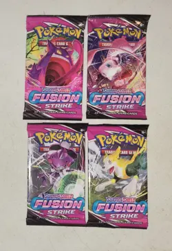 4x Pokemon Fusion Strike Complete Pack Art Sealed Booster Pack Set Lot - Image 1