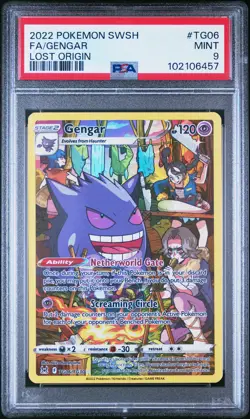 2022 POKEMON SWORD & SHIELD LOST ORIGIN #TG06 FULL ART/GENGAR PSA 9 - Image 1