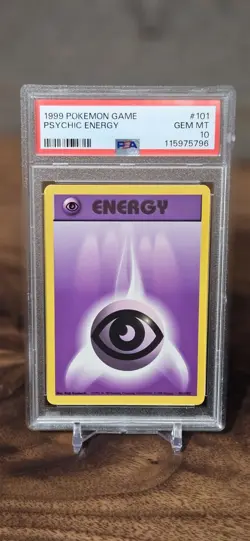 1999 POKEMON GAME #101 PSYCHIC ENERGY PSA 10 GEM MINT BASE SET UNLIMITED - Image 1