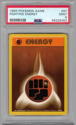 1999 Pokemon Basic Unlimited, #97, Fighting Energy, PSA 9,Mint - Image 1