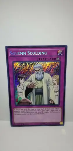 Yu-Gi-Oh Solemn Scolding MP15-EN186 Secret Rare 1st Edition NM - Image 1
