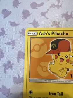 Pokemon Card Ash's Pikachu SM110 Sun & Moon Black Star Promo - Image 4