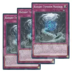 Yugioh - Radiant Typhoon Mandate x 3 - 1st Edition NM - Plus Free Holo Card - Image 1