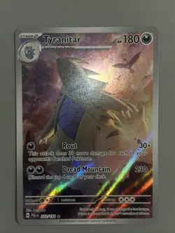 Pokemon 2023 Tyranitar IR Card 222/193 Paldea Evolved, Near Mint Condition - Image 1