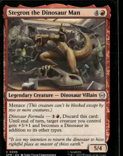 MTG Magic the Gathering Spider-Man Base Common 95 Stegron the Dinosaur Man - Image 1