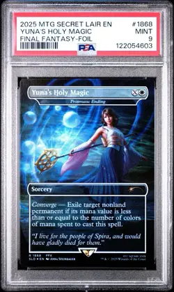 2025 MTG Secret Lair Final Fantasy FFX Yuna's Holy Magic PSA 9 MINT - Image 1