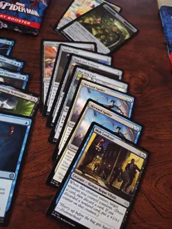 40 MtG Spider-Man Lot of Blue Common, Uncommons, Land, Legendary, 1 Foil SPM 045 - Image 4