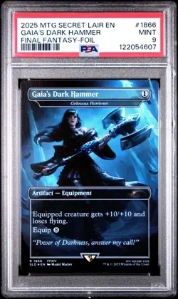 2025 MTG Secret Lair Final Fantasy Gaia's Dark Hammer - Colossus Foil PSA 9 MINT - Image 1