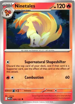 Pokemon - Ninetales 020/132 - Common - Mega Evolution - NM/M - Image 1