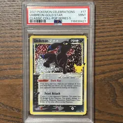 2021 POKEMON CELEBRATIONS CLASSIC COLL #17 UMBREON-GOLD STAR PSA 9 - Image 1