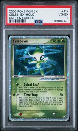 Pokemon Celebi EX 117/115 Unseen Forces Holo Secret Rare PSA 4 New Cert Clean 💫 - Image 1