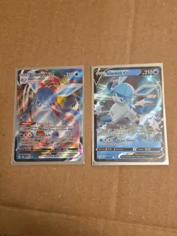 2 ❄ Cards GLACEON V 040/203 & VMAX 041/203 Calendar Evolving Skies TCG Pokemon - Image 1