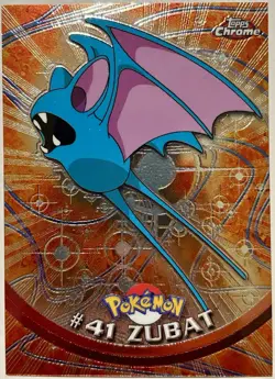 ZUBAT #41, Series 1 - 2000, Topps TV Animation Edition Chrome Pokemon Card - Image 1
