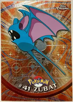 ZUBAT #41, Series 1 - 2000, Topps TV Animation Edition Chrome Pokemon Card - Image 2