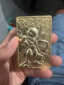 Pokemon 23K Gold Plated Mewtwo Trading Card 1999 Burger King Limited Edition - Image 2