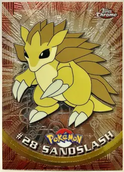 SANDSLASH #28, Series 1 - 2000, Topps TV Chrome Animation Edition Pokemon Card - Image 1