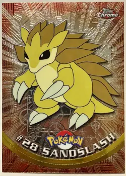 SANDSLASH #28, Series 1 - 2000, Topps TV Chrome Animation Edition Pokemon Card - Image 2