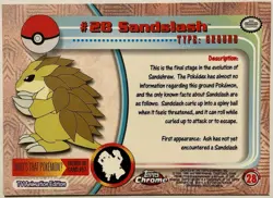 SANDSLASH #28, Series 1 - 2000, Topps TV Chrome Animation Edition Pokemon Card - Image 5