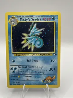 Pokemon Card Misty's Seadra 9/132 Gym Heroes Holo Rare NM Condition - Image 1