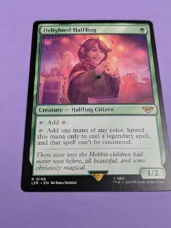 MTG: The Lord of the Rings: Delighted Halfling #0158 Rare - NM - Image 1