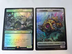 MTG - Dinosaur | Gnome - FOIL Double Sided Token - Jurassic Park - Image 1