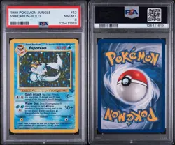 1999 Pokemon Jungle Vaporeon Holo PSA Grade 8 #12 Card - Image 3