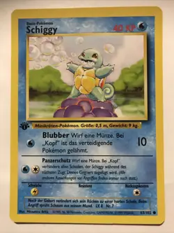 Pokemon TCG Squirtle SCHIGGY Base Set 63/102 Regular 1st Edition Common GERMAN - Image 1