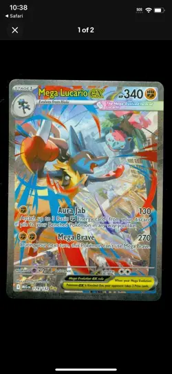 Pokemon Mega Evolutions Mega Lucario EX SIR 179/132 NM/M Pack Fresh FAST SHIP - Image 1